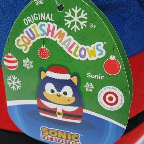 2024 Squishmallows 12" SONIC SANTA Plush Hat Suit New w. Tags - Picture 6 of 9